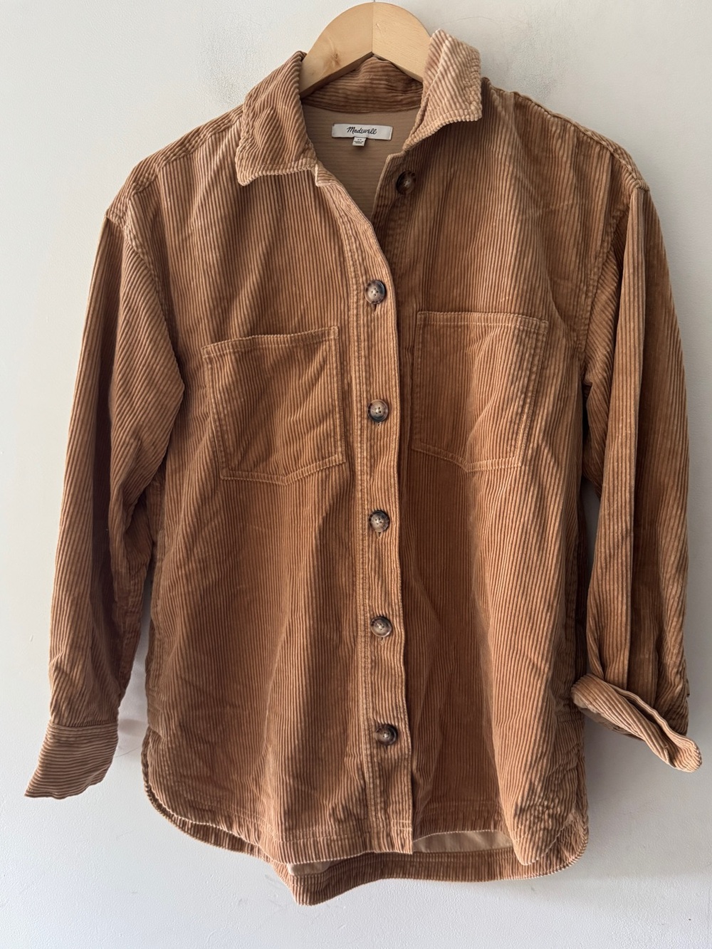 Madewell Brown Corduroy Kentwood Oversized Button Down Shirt-Jacket